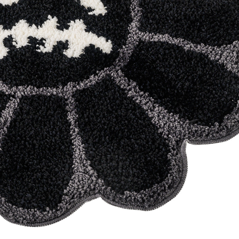 Black Murakami Flower Rug